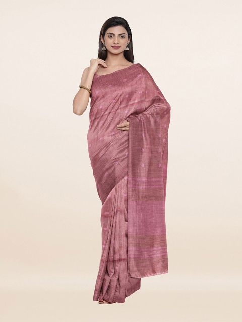 

Pothys Maroon & Pink Ethnic Motifs Art Silk Saree