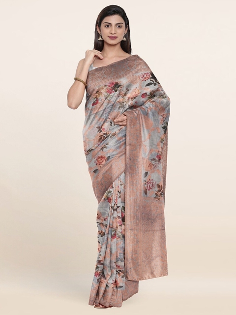 

Pothys Multicoloured Floral Zari Art Silk Saree, Multi