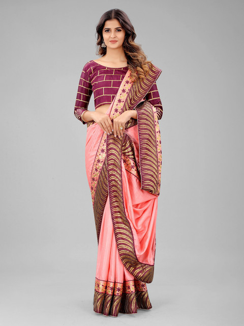 

MARUTI ART Maroon Printed Saree Blouse