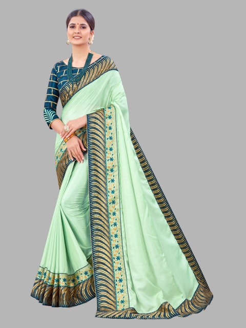 

MARUTI ART Green Floral Embroidered Saree