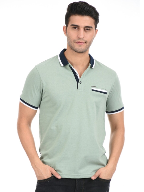 

Cloak & Decker by Monte Carlo Men Sea Green Polo Collar T-shirt
