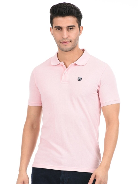 

Cloak & Decker by Monte Carlo Men Pink Regular Fit Polo Collar T-shirt