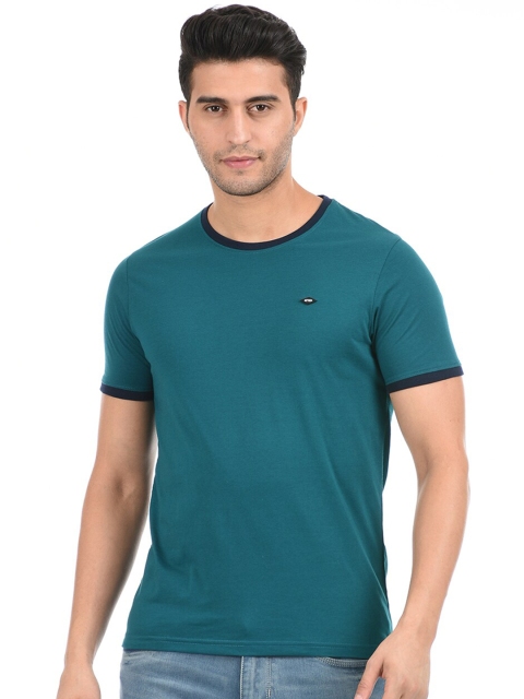 

Cloak & Decker by Monte Carlo Men Turquoise Blue & Black T-shirt