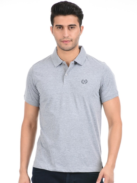 

Cloak & Decker by Monte Carlo Men Grey Polo Collar T-shirt