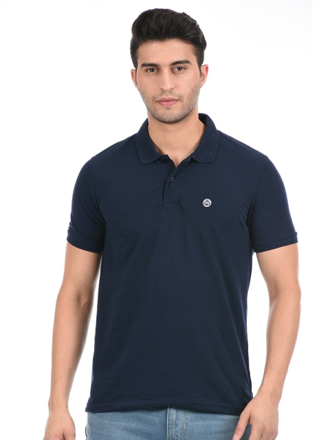 

Cloak & Decker by Monte Carlo Men Navy Blue Polo Collar T-shirt