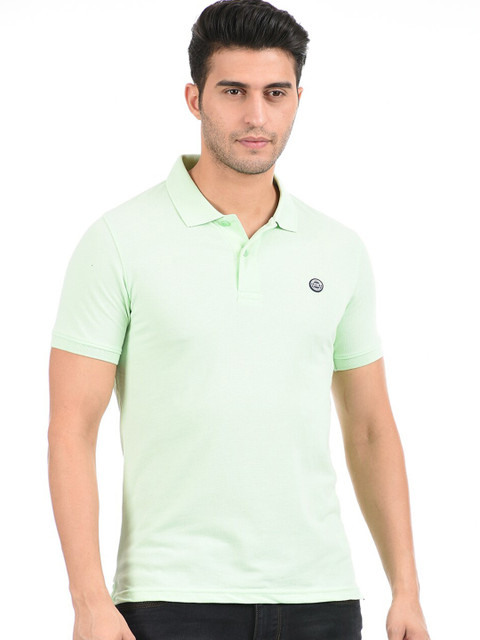 

Cloak & Decker by Monte Carlo Men Green Solid Polo Collar Slim Fit T-shirt