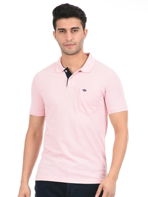 

Cloak & Decker by Monte Carlo Men Pink Polo Collar Cotton T-shirt