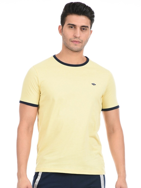 

Cloak & Decker by Monte Carlo Men Yellow Solid T-shirt