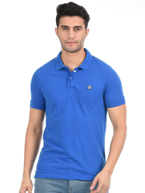 

Cloak & Decker by Monte Carlo Men Blue Polo Collar T-shirt