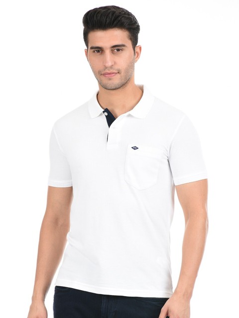 

Cloak & Decker by Monte Carlo Men White Polo Collar T-shirt