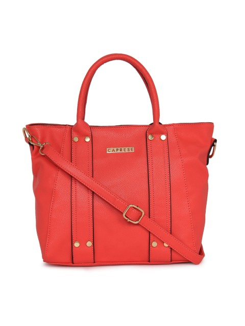 

Caprese Coral Red Solid Handheld Bag