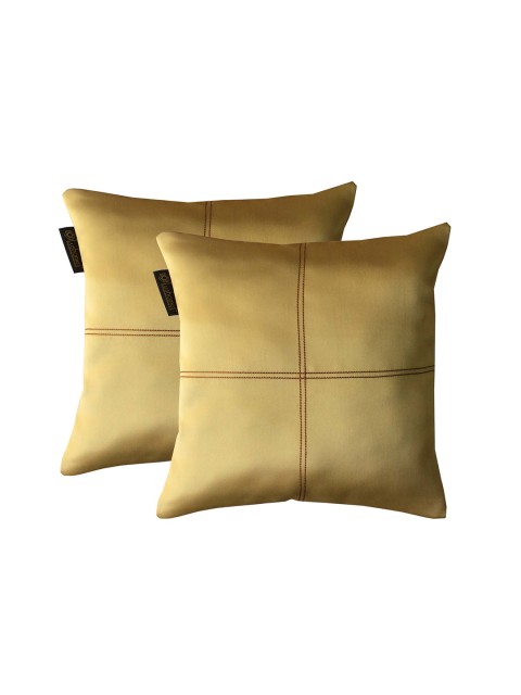 

Lushomes Yellow Set of 2 Square Cushion Covers