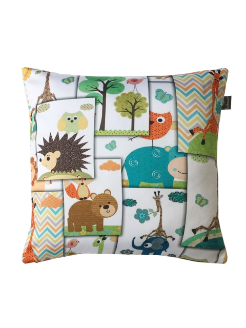 

Lushomes Blue & White Cartoon Characters Square Cushion Covers