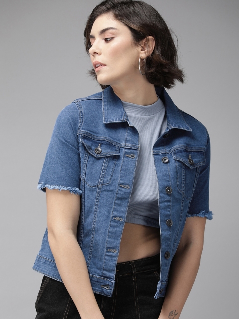 

Roadster Women Blue Denim Jacket