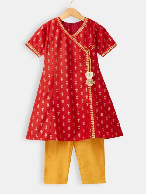 

Hopscotch Girls Red Kurti with Pyjamas