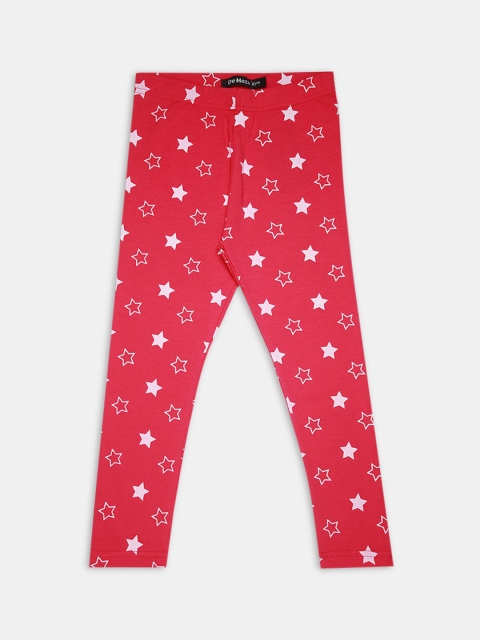 

Hopscotch Girls Red Star Printed Ankle-Length Leggings