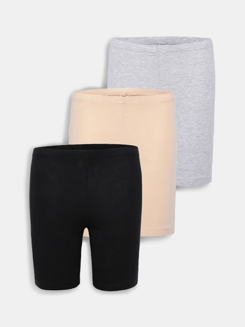 Hopscotch Girls Pack of 3 Sports Shorts, Black