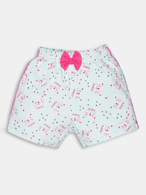 

Hopscotch Girls Blue Printed Cotton Shorts