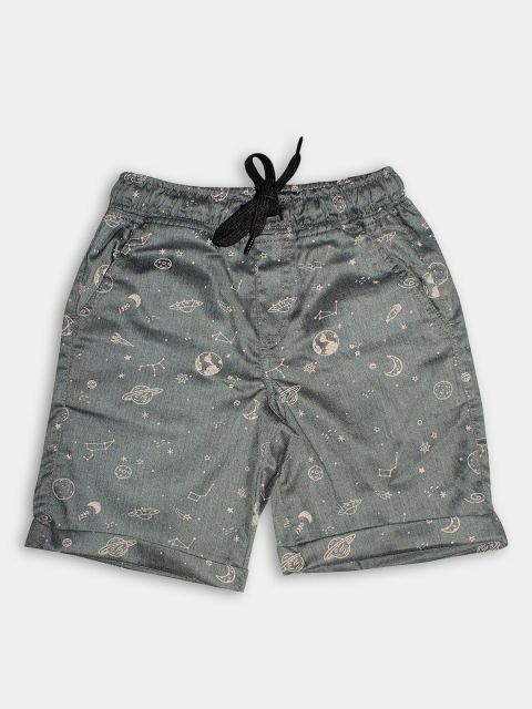 

Hopscotch Boys Grey Conversational Printed Shorts