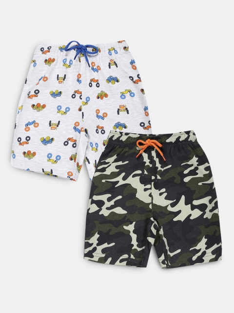 

Hopscotch Boys Black Camouflage Printed Shorts