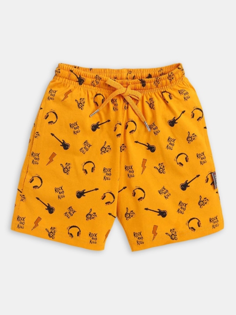 

Hopscotch Boys Yellow Printed Pure Cotton Shorts