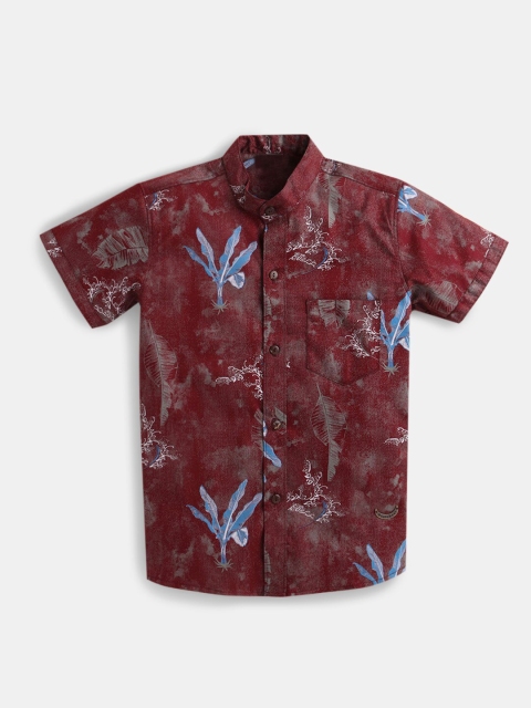 

Hopscotch Boys Red Floral Printed Casual Shirt