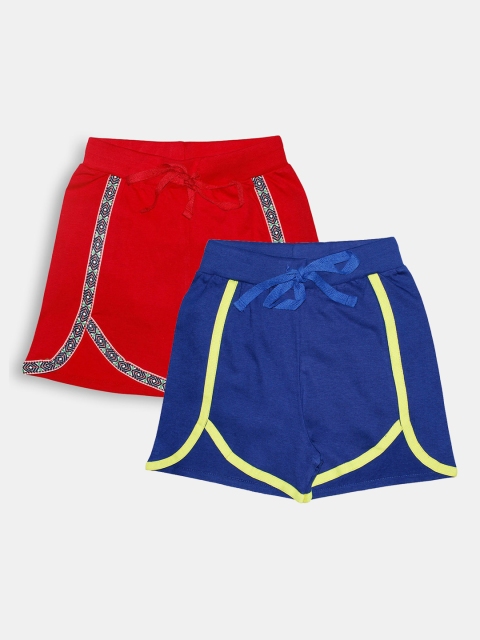 

Hopscotch Girls Pack of 2 Red Printed Shorts