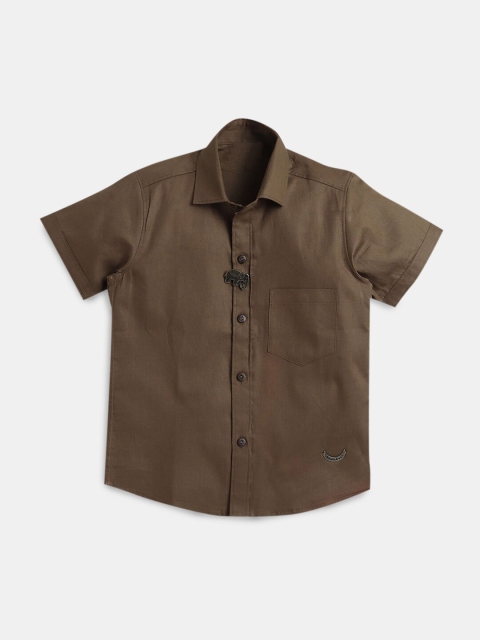 

Hopscotch Boys Brown Casual Shirt