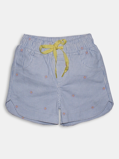 

Hopscotch Girls Blue & White Printed Shorts