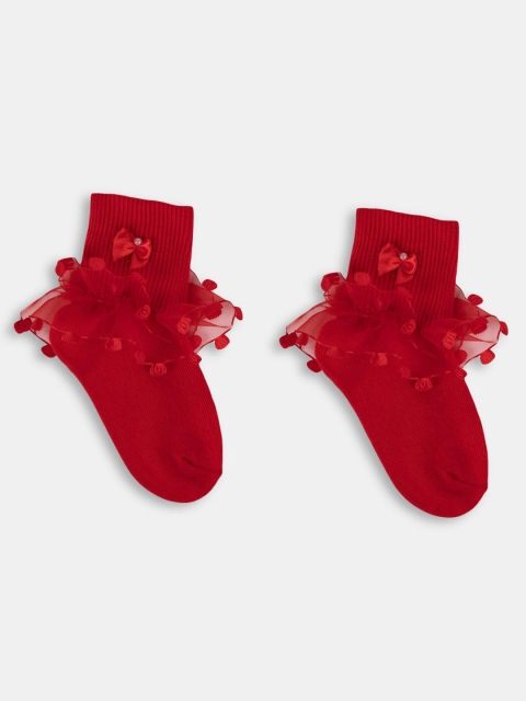 

Hopscotch Girls Red Patterned Ankle Length Cotton Socks
