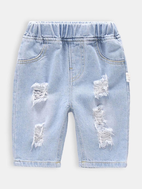 

Hopscotch Boys Blue Washed Distressed Shorts