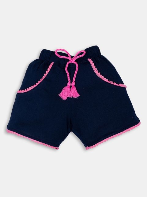 

Hopscotch Girls Blue Cotton Shorts