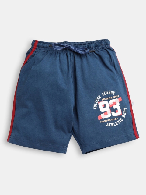 

Hopscotch Boys Blue Typography Printed Shorts