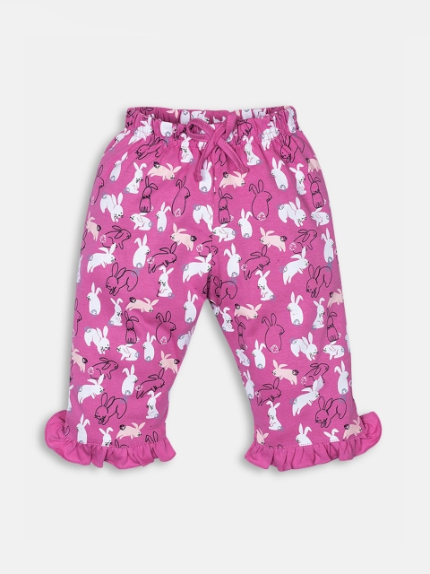

Hopscotch Girls Fuchsia Floral Printed Trousers