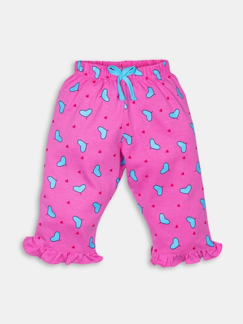 

Hopscotch Girls Pink Printed Trousers