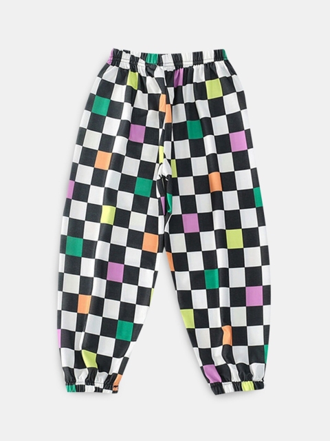 

Hopscotch Girls Black Checked Joggers Trousers