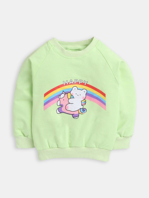 

Hopscotch Girls Green Graphic Print Sweatshirt