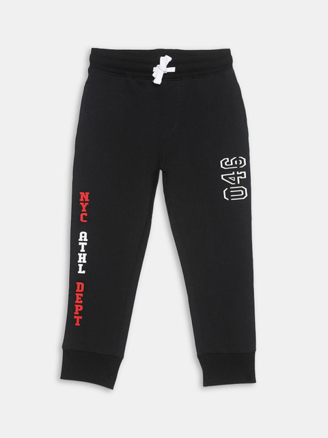 

Hopscotch Boys Black Printed Joggers