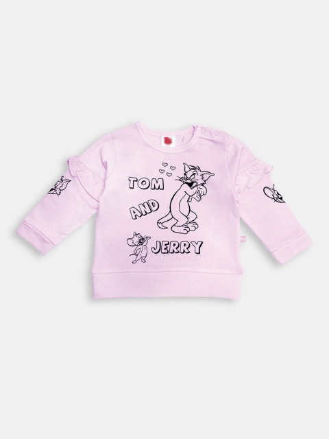 

Hopscotch Girls Pink Printed Sweatshirt