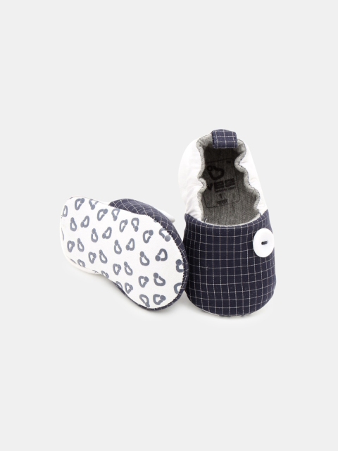 

Hopscotch Boys Navy Blue Checkered Booties With Button