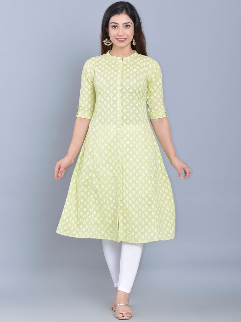 

Bachuu Women Turquoise Blue Geometric Mirror Work Kurta