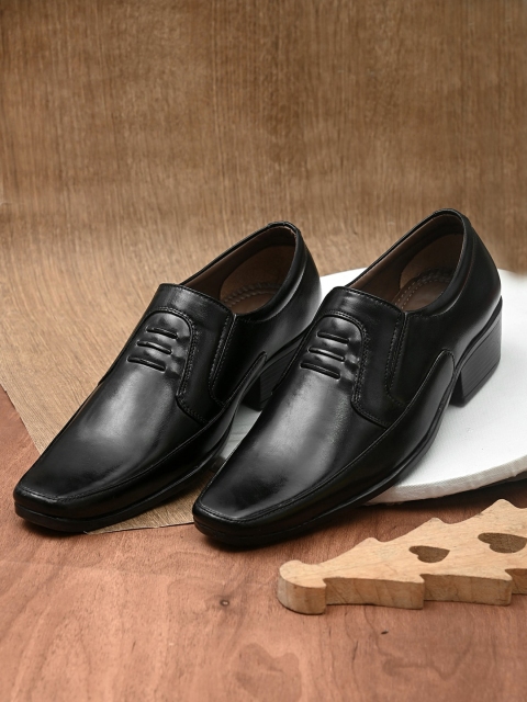 

Sir Corbett Men Black Solid Formal Slip-Ons