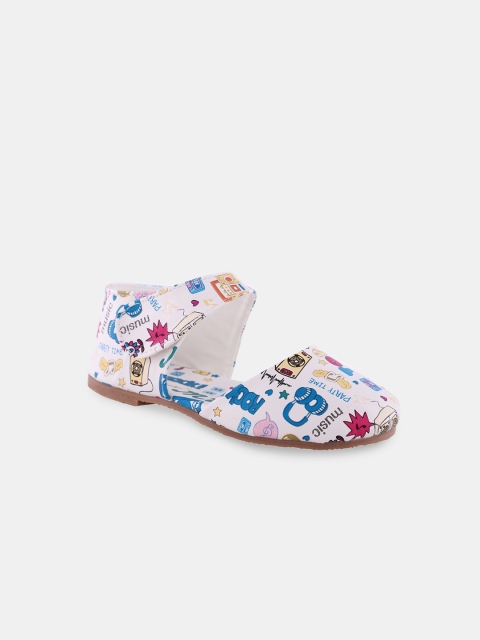 

Hopscotch Girls White Printed Ballerinas Flats