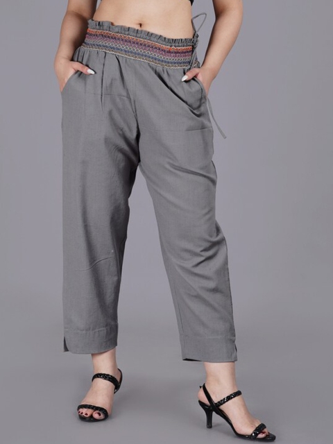 

SUMAVI-FASHION Women Grey Parallel Trouser