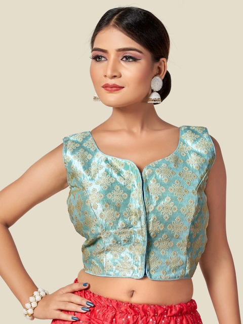 

HIMRISE Blue Embroidered Saree Blouse