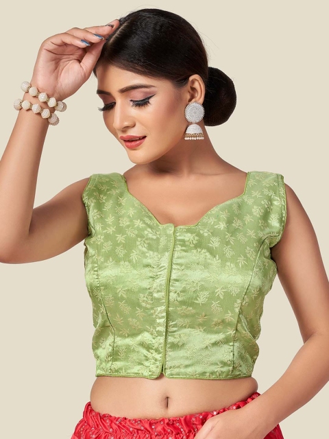 

HIMRISE Green Embroidered Saree Blouse