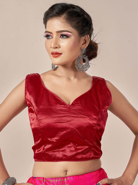 

HIMRISE Women Red Woven Design Saree Blouse