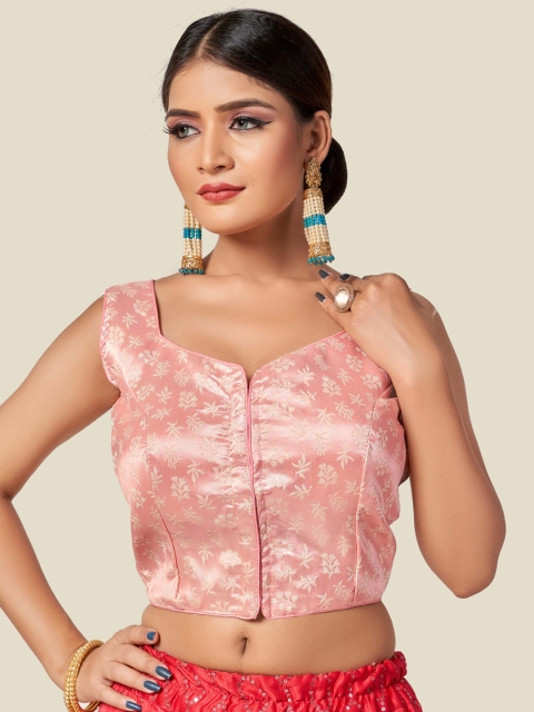 

HIMRISE Women Pink Embroidered Saree Blouse