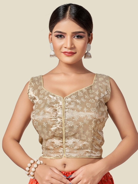 

HIMRISE Women Grey Woven Designed Saree Blouse