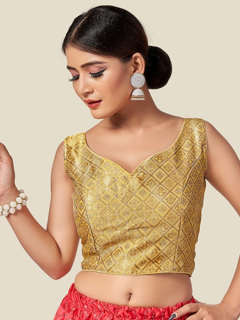 

HIMRISE Women Yellow Saree Blouse